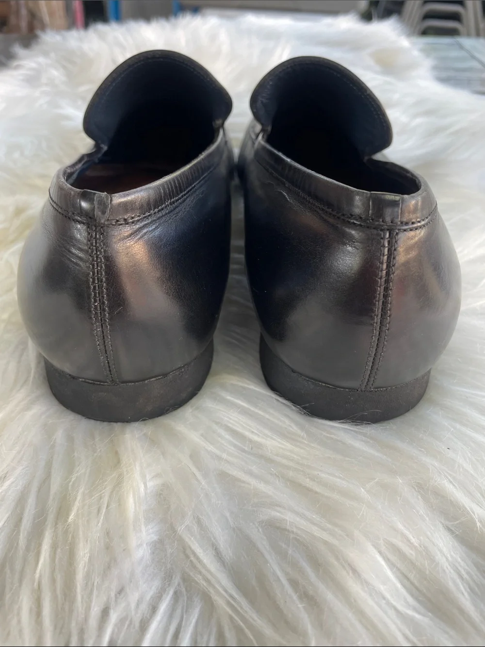 Salvatore Ferragamo Black Leather Slip-On Men's Dress Loafers